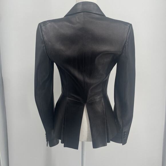 Ralph Lauren Collection Purple Label Black Leather Jacket Tailcoat Tuxedo $3490 - Picture 12 of 16